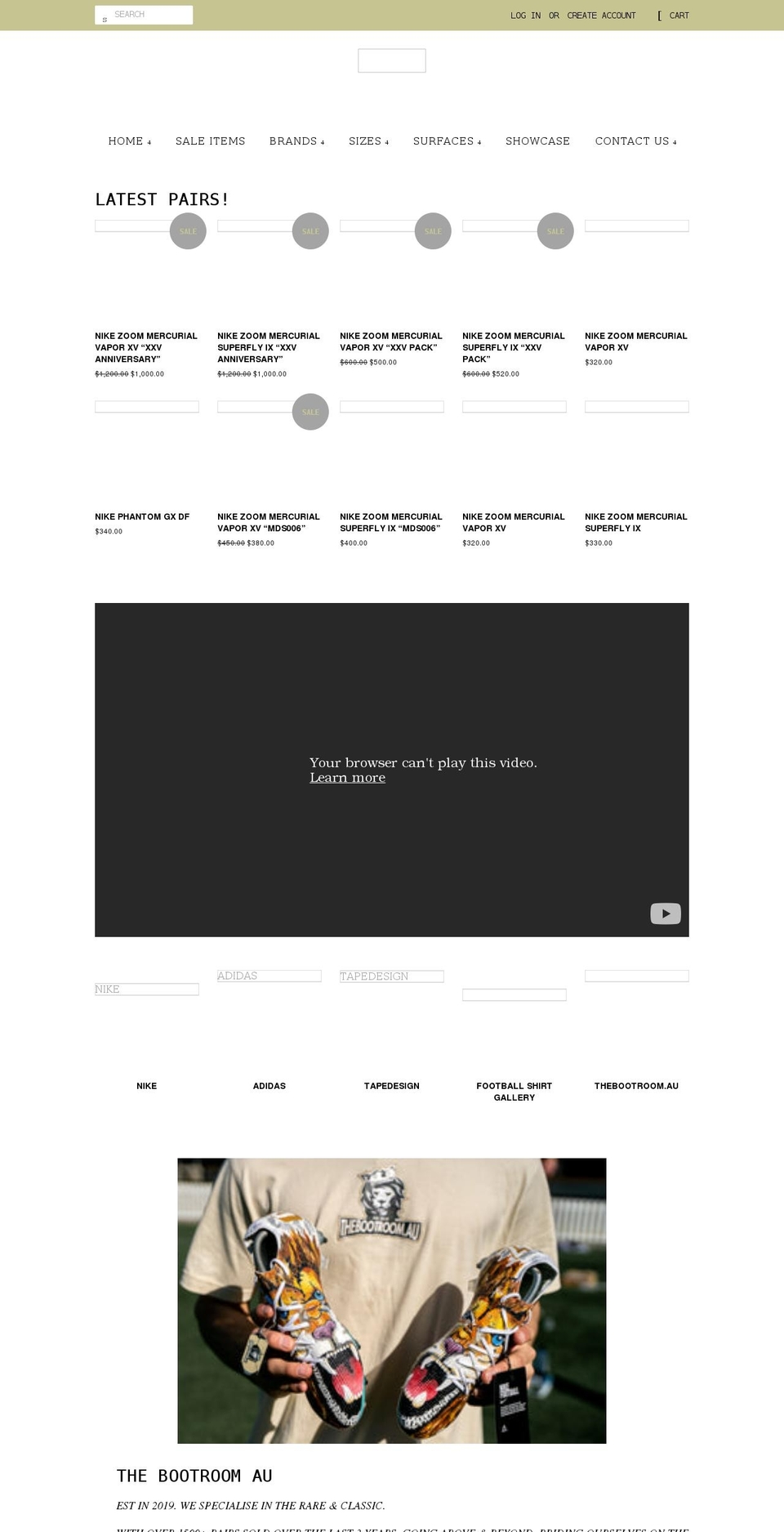 thebootroom.com.au shopify website screenshot