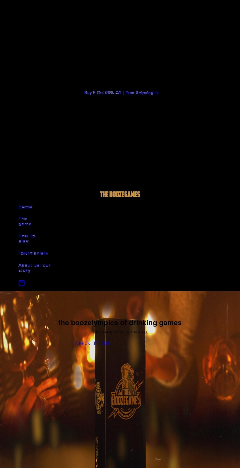 theboozegames.com shopify website screenshot