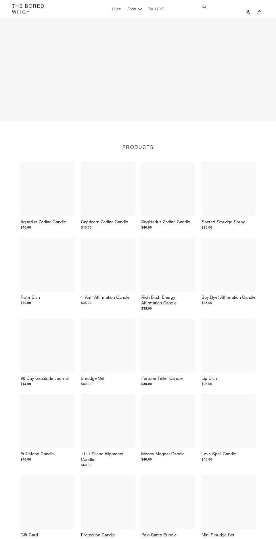 theboredwitch.com shopify website screenshot
