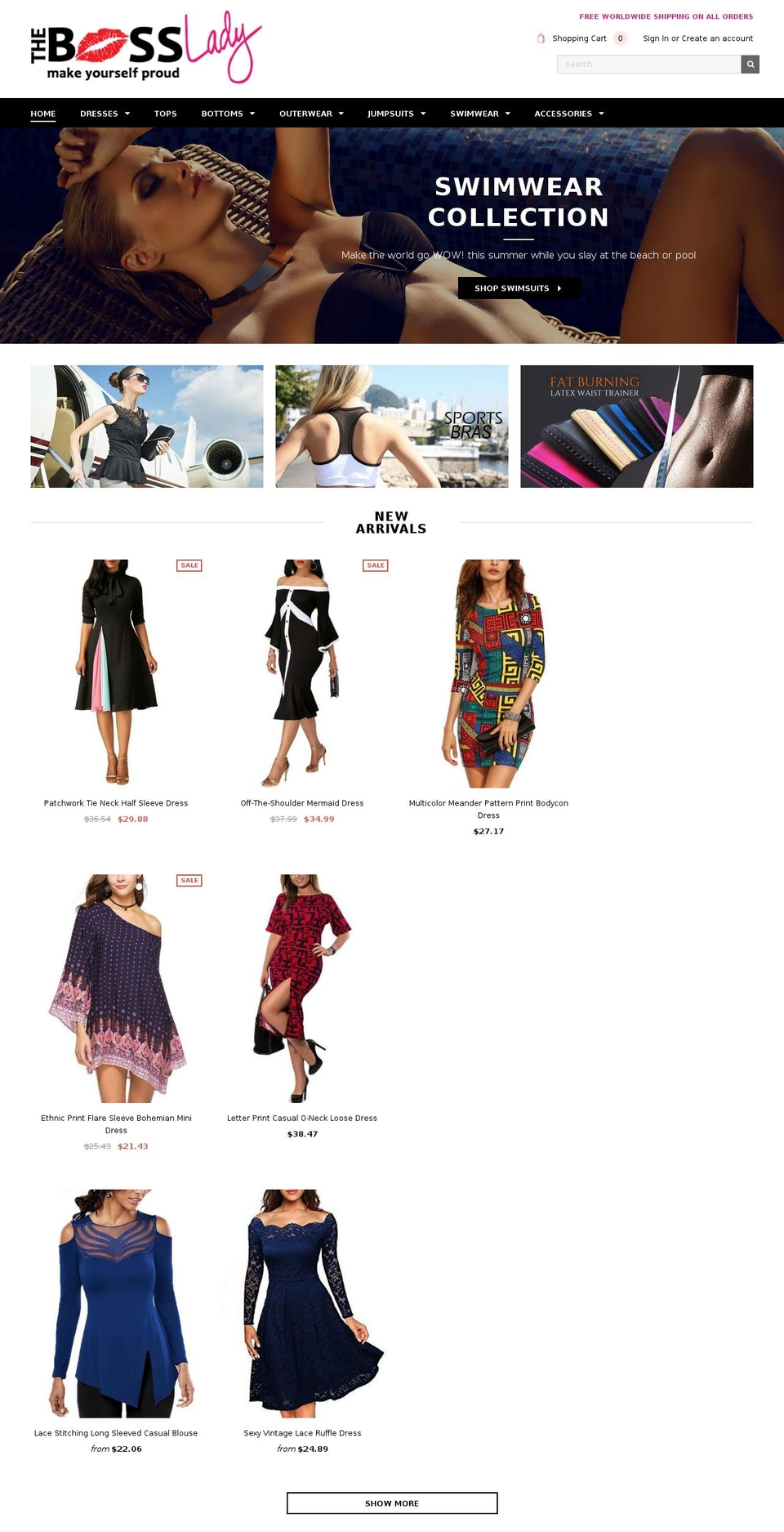 thebossladystore.com shopify website screenshot