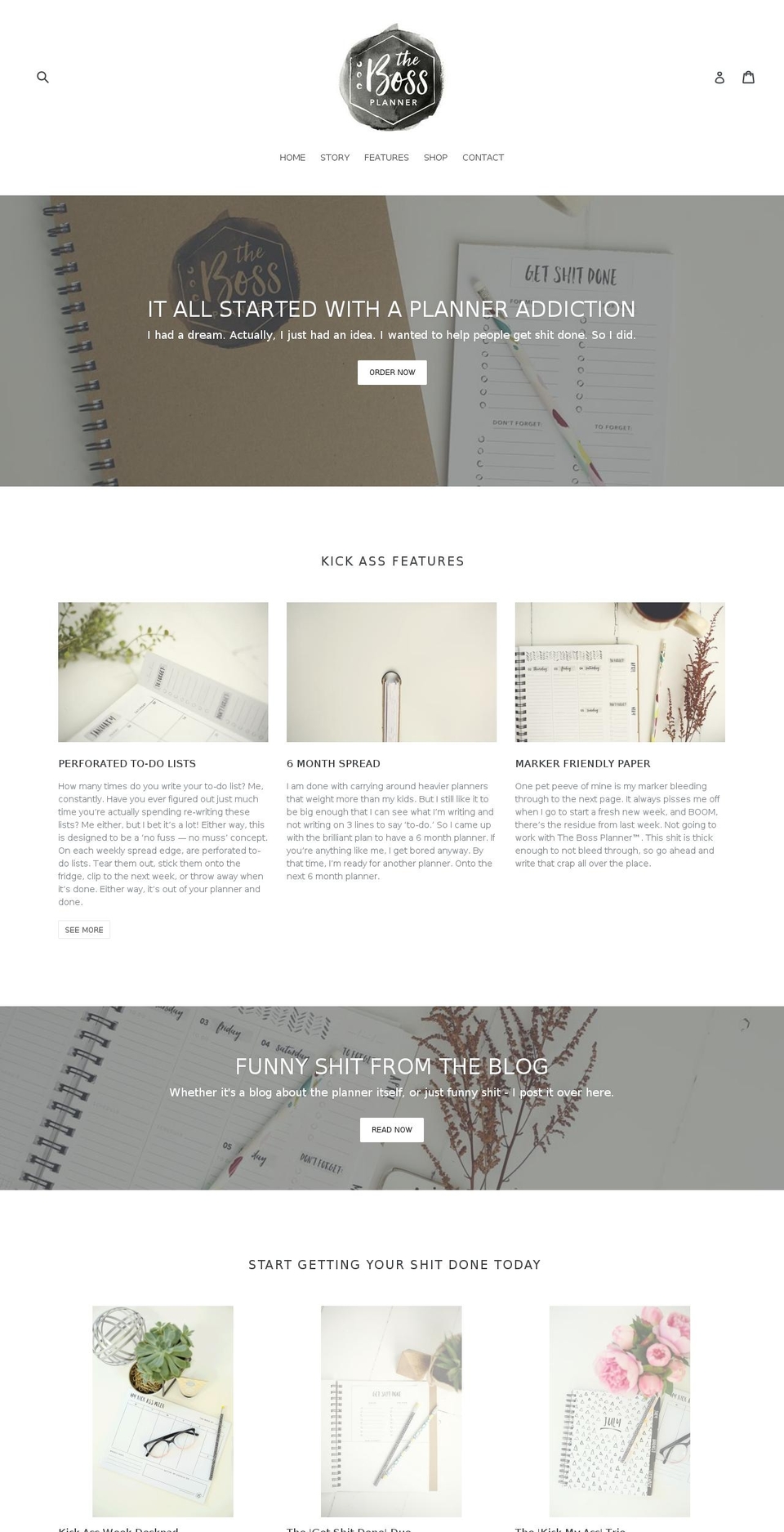 thebossplanner.com shopify website screenshot