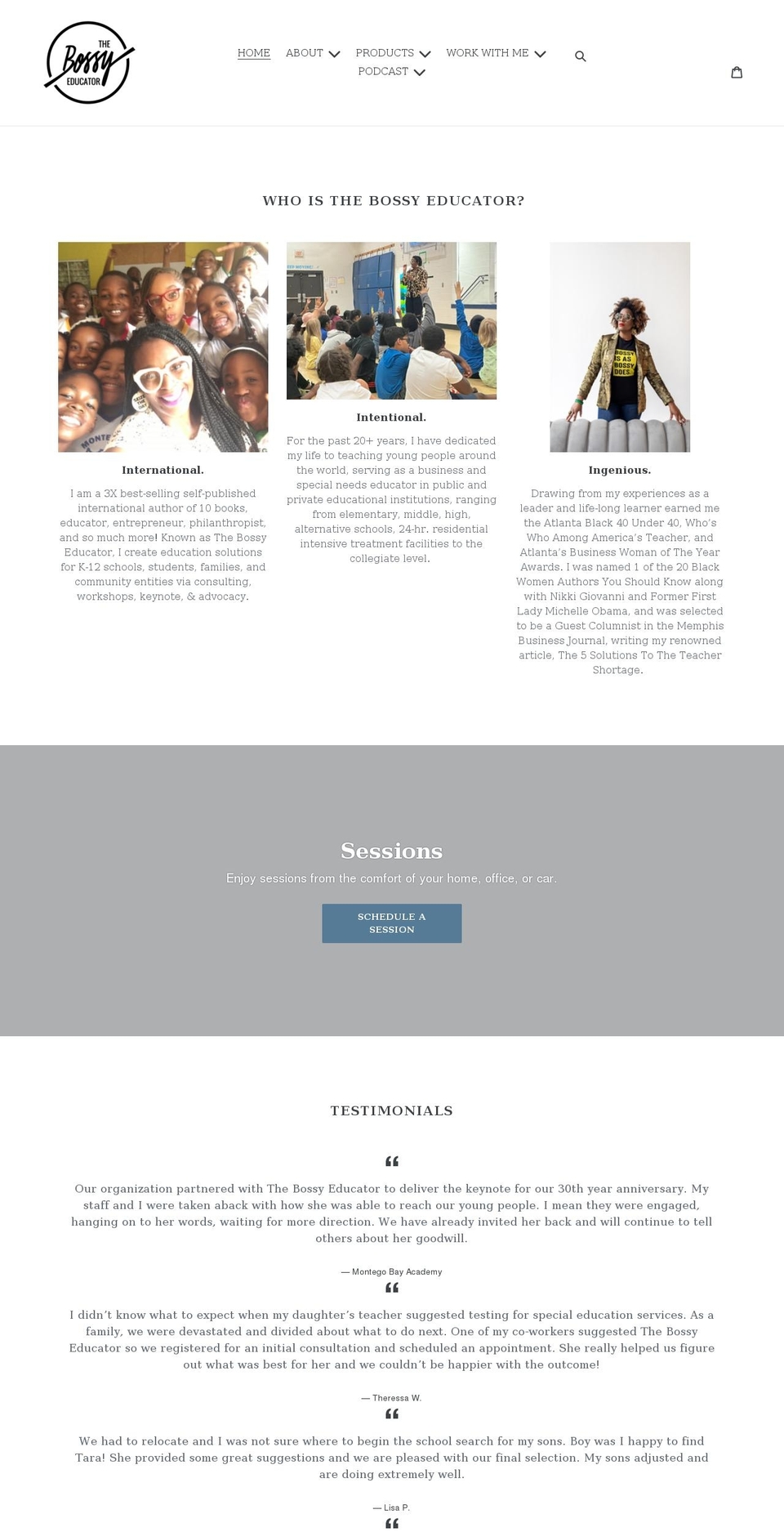 thebossyeducator.com shopify website screenshot