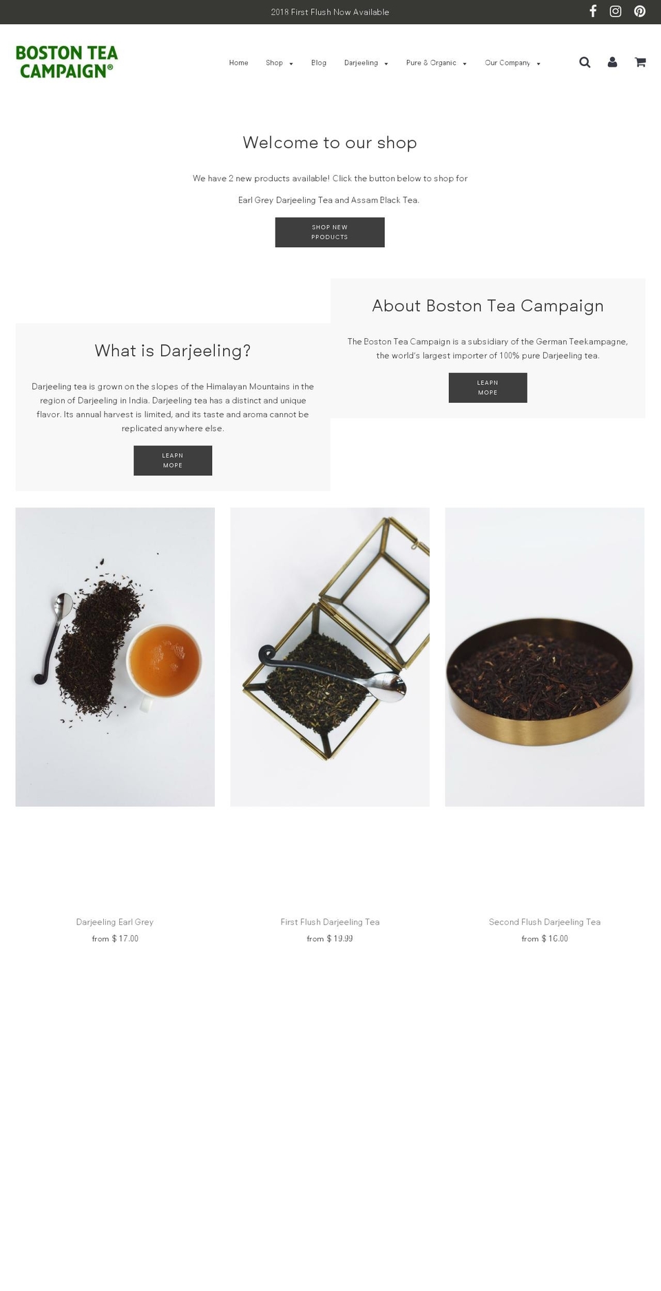 thebostonteacampaign.org shopify website screenshot