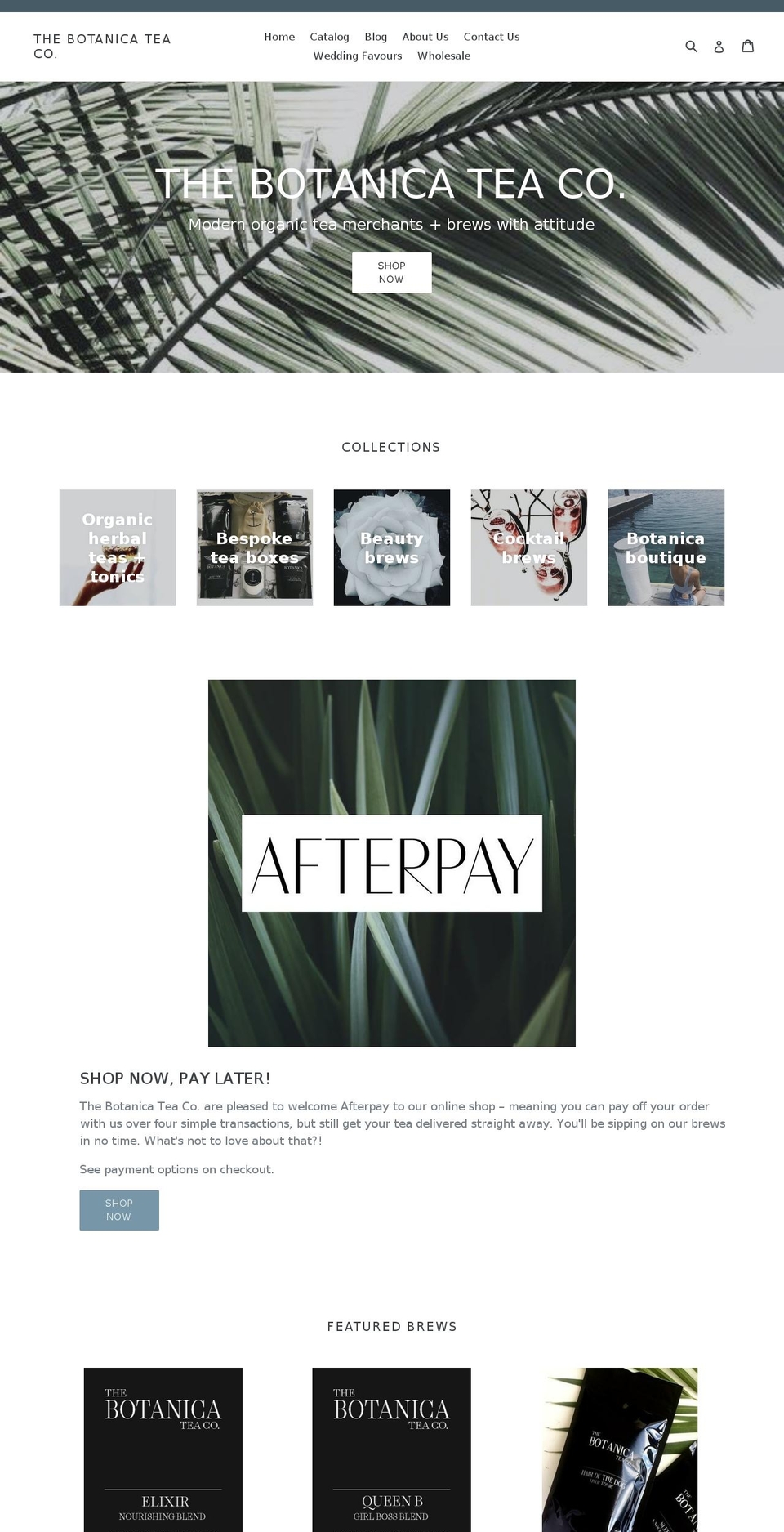 thebotanicateaco.com — Shopify storefront screenshot