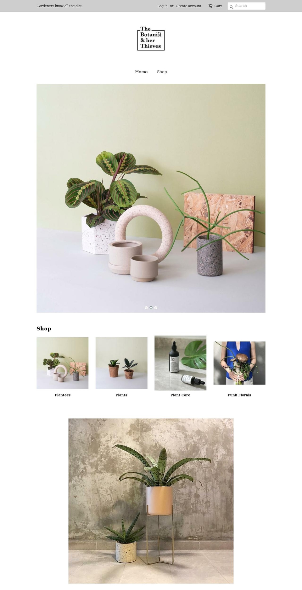 thebotanistandherthieves.com — Shopify storefront screenshot