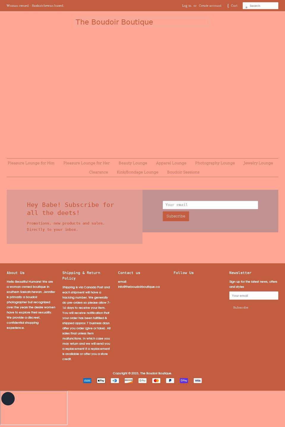 theboudoirboutique.ca shopify website screenshot