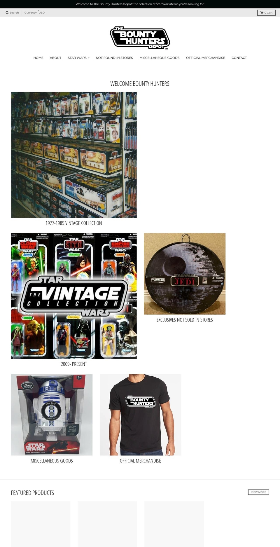 thebountyhuntersdepot.com shopify website screenshot