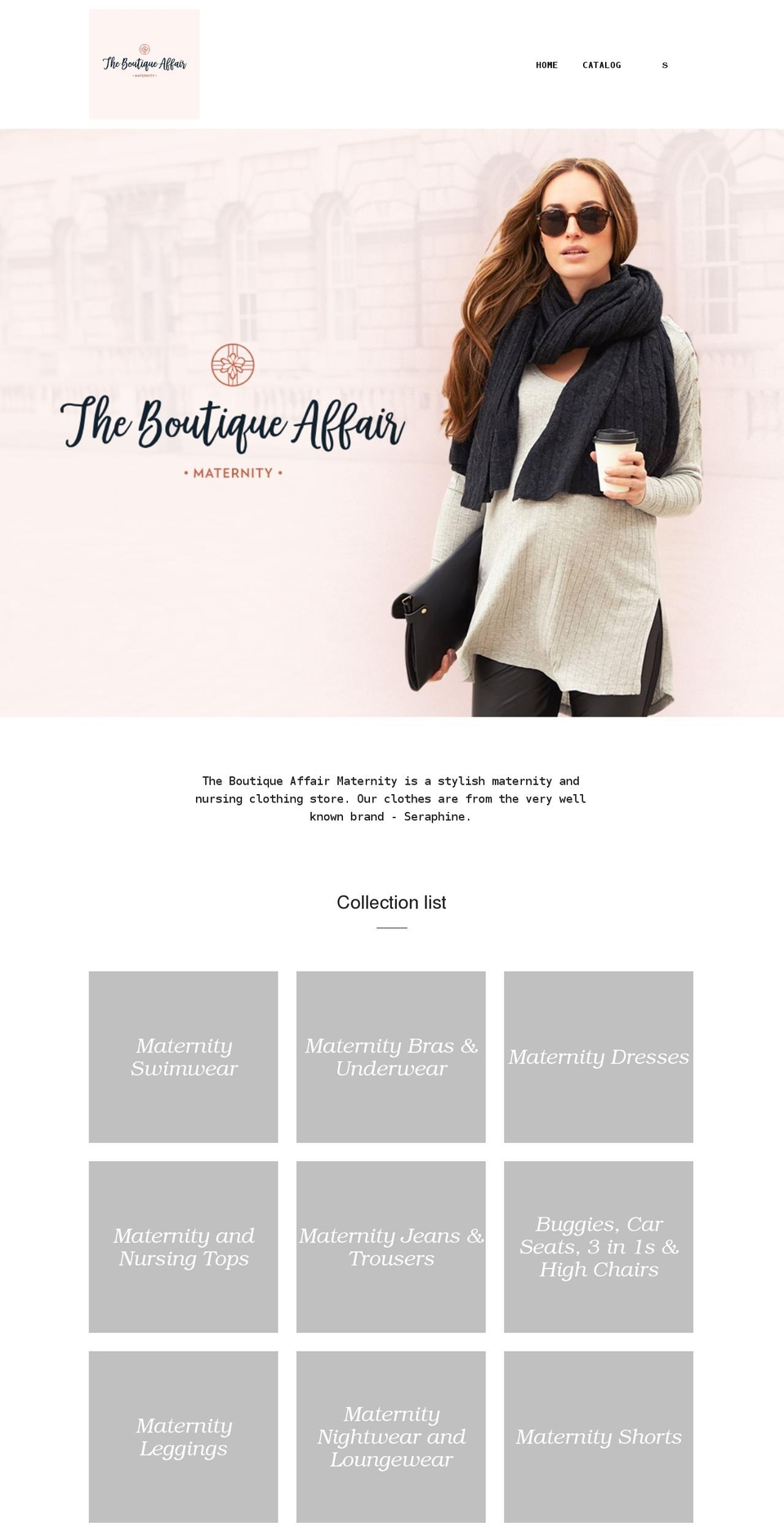 theboutiqueaffairmaternity.com shopify website screenshot