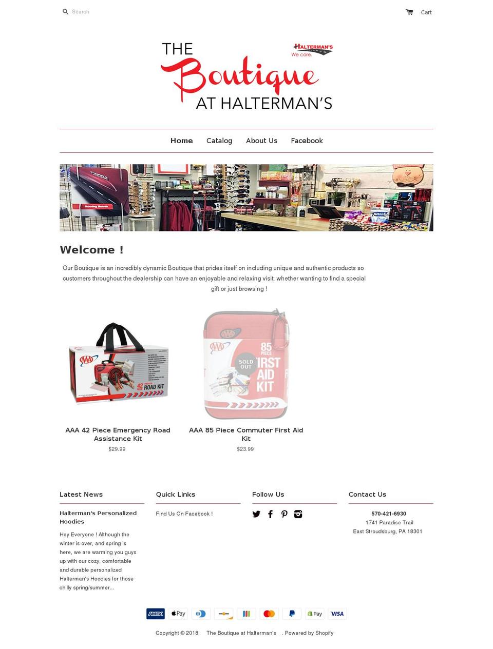 theboutiqueathaltermans.com shopify website screenshot