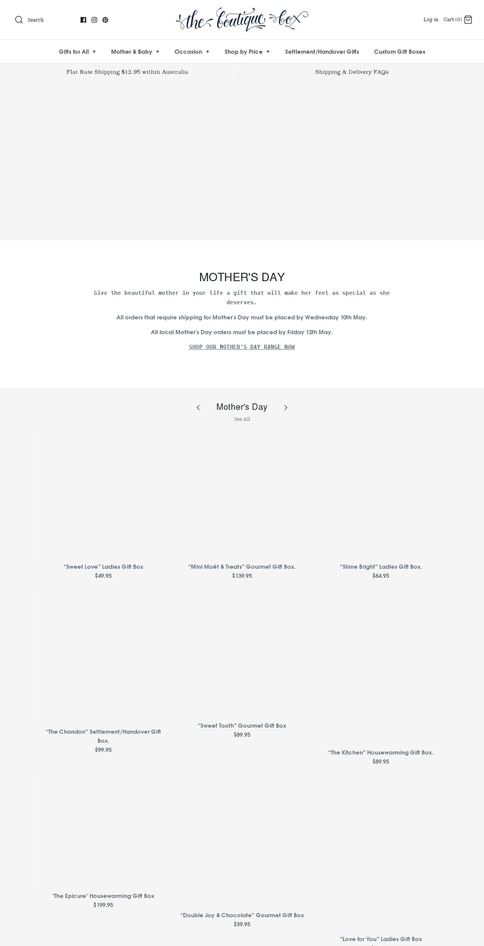 theboutiquebox.com.au shopify website screenshot