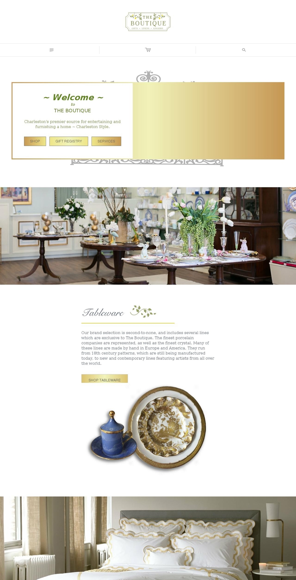 theboutiquecharleston.com shopify website screenshot