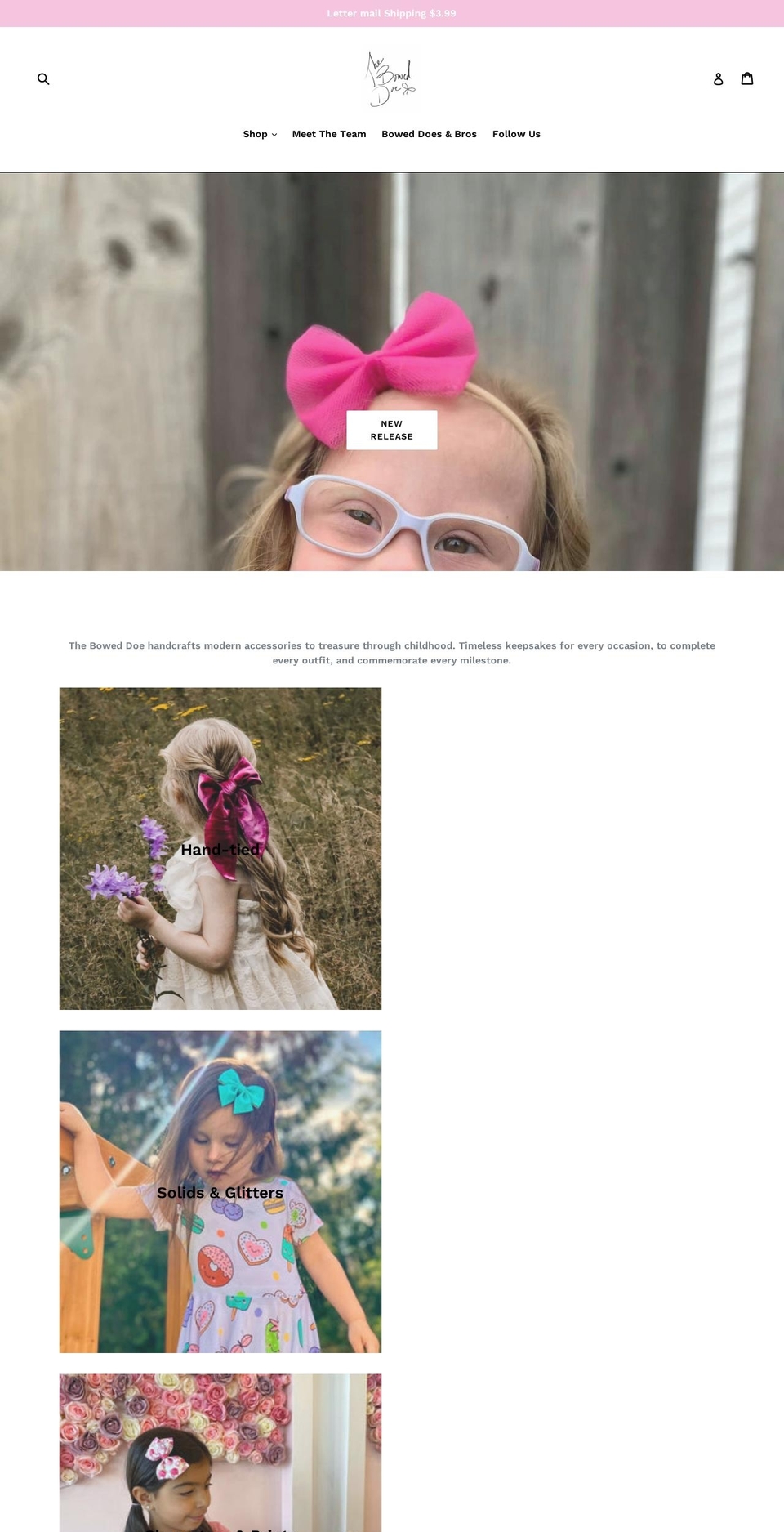 theboweddoe.com — Shopify storefront screenshot