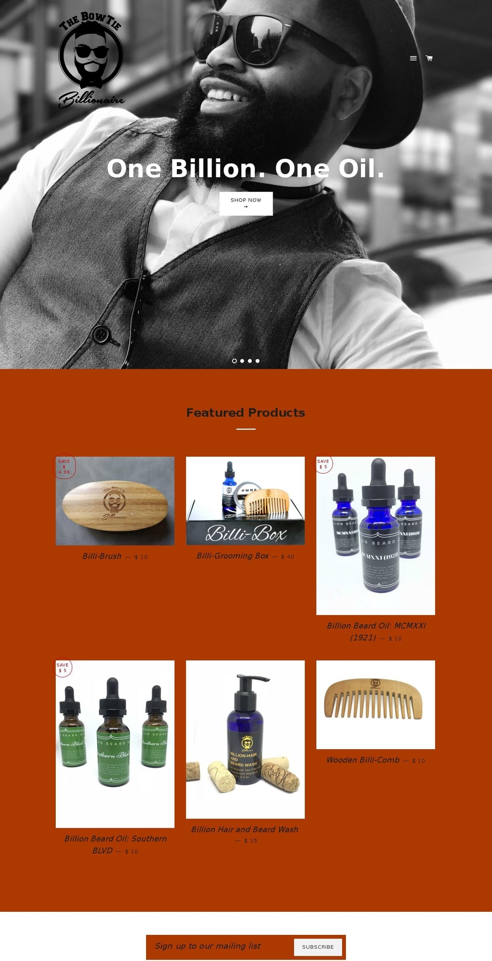 thebowtiebillionaire.com shopify website screenshot