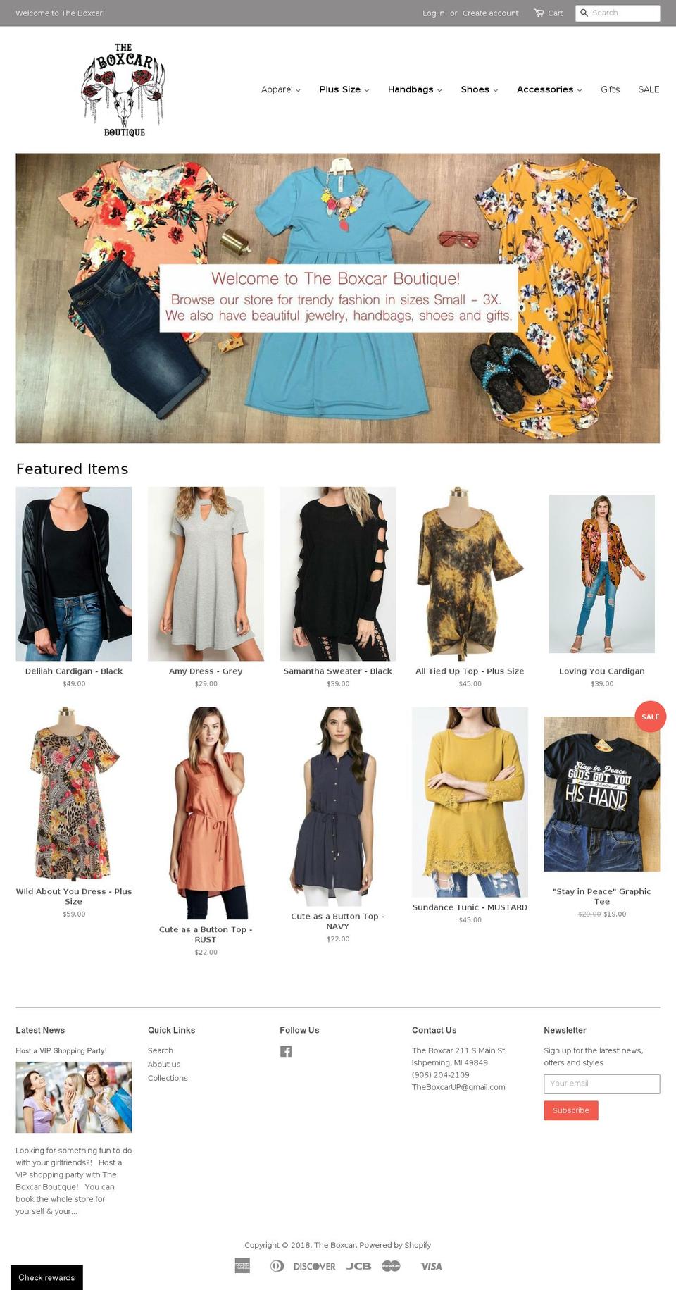 theboxcarup.com shopify website screenshot