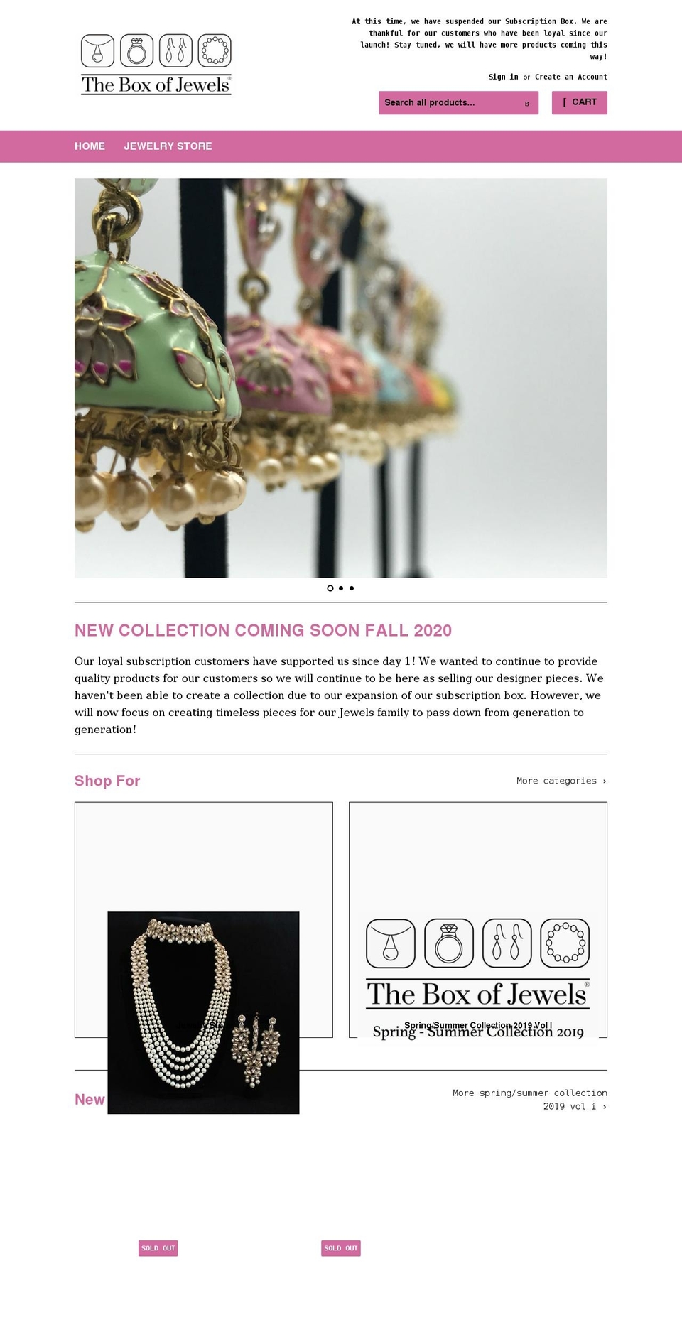 theboxofjewels.com shopify website screenshot