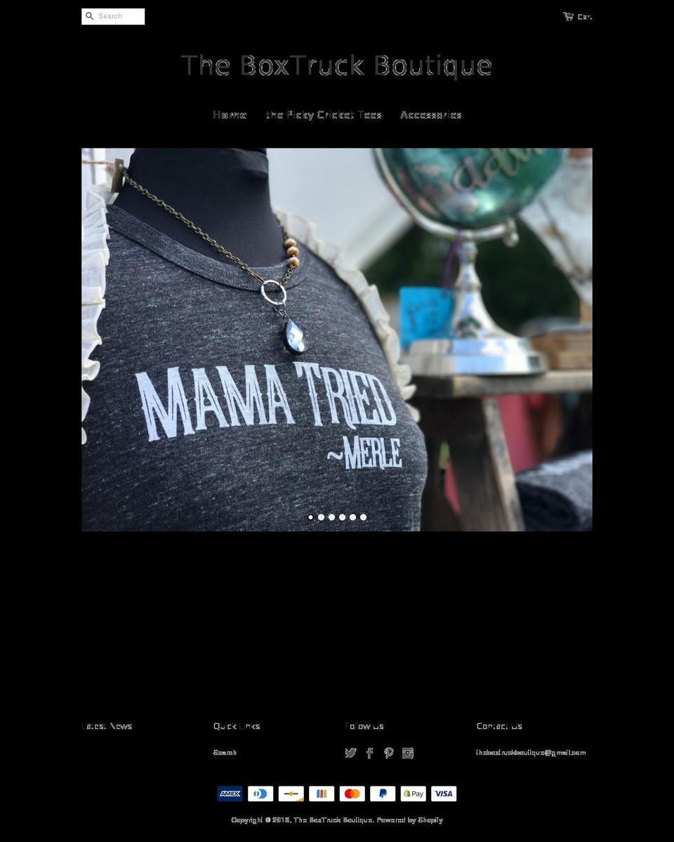 theboxtruckboutique.com shopify website screenshot
