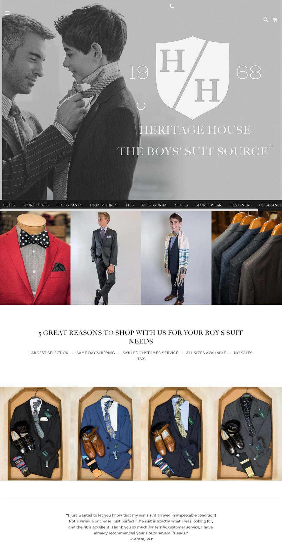 theboyssuitssource.com — Shopify storefront screenshot