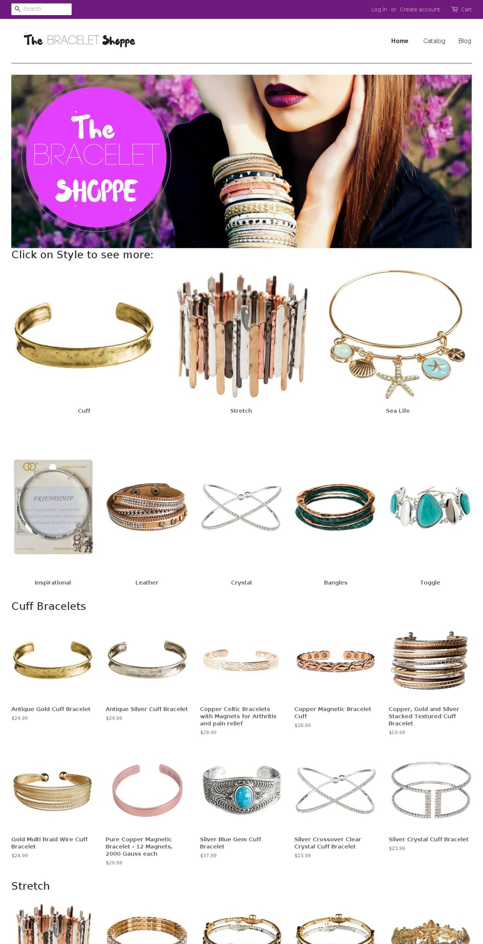 thebraceletshoppe.com shopify website screenshot