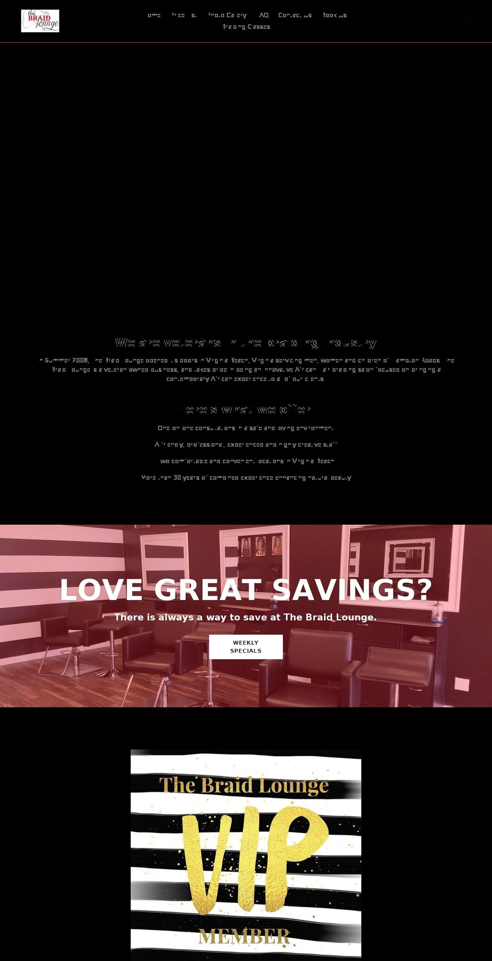 thebraidloungeacademy.com — Shopify storefront screenshot