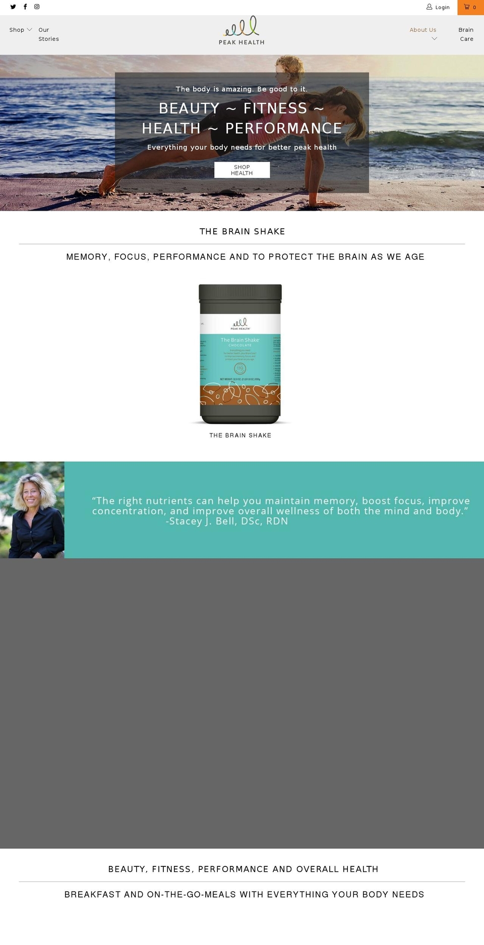 thebrainshake.com shopify website screenshot