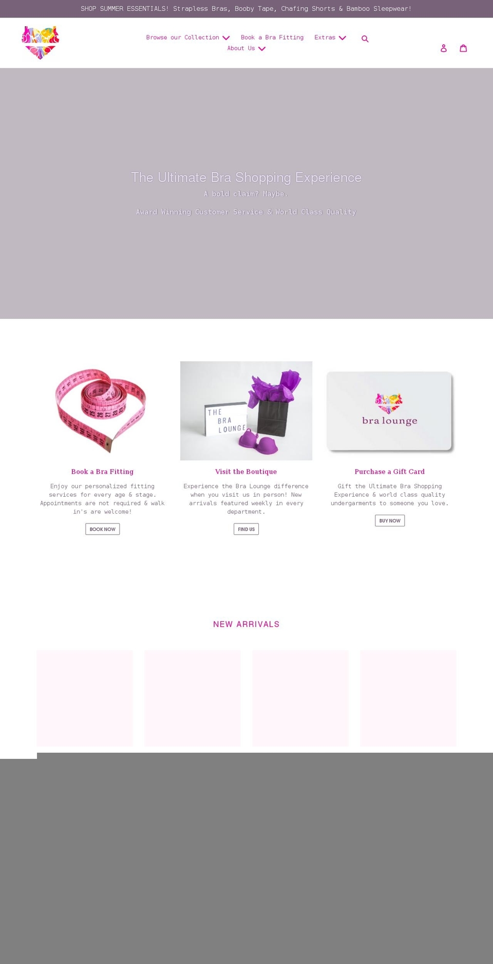 thebralounge.com shopify website screenshot