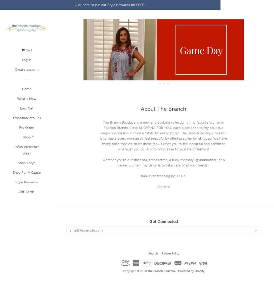 thebranchboutique.com — Shopify storefront screenshot