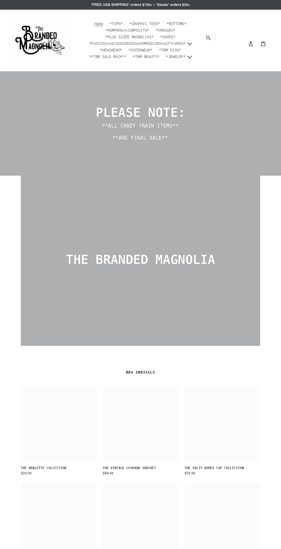 thebrandedmagnolia.com shopify website screenshot