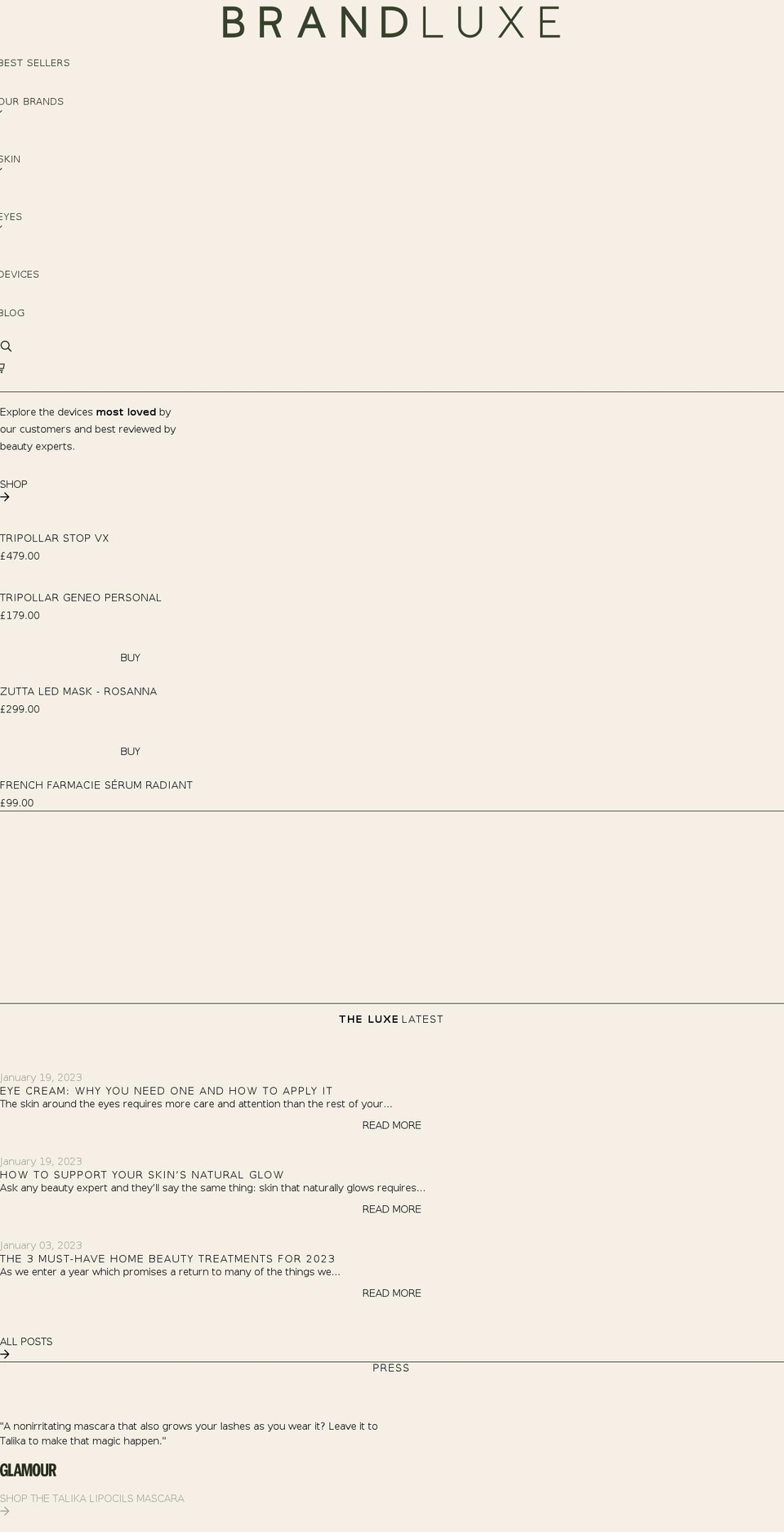 thebrandluxe.com shopify website screenshot