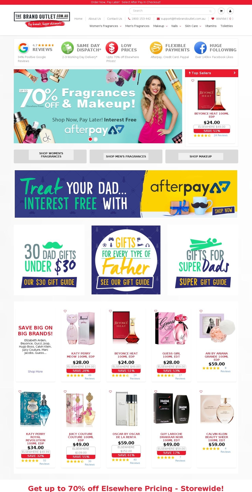 thebrandoutlet.com.au shopify website screenshot