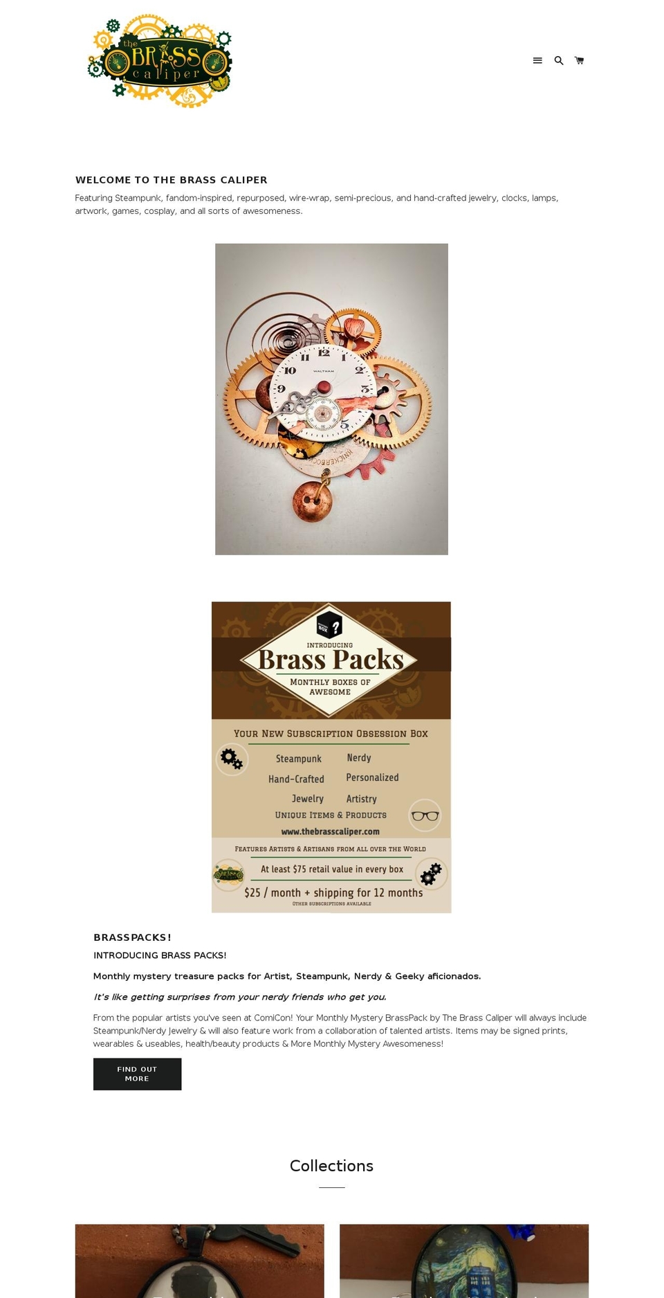 thebrasscaliper.com shopify website screenshot