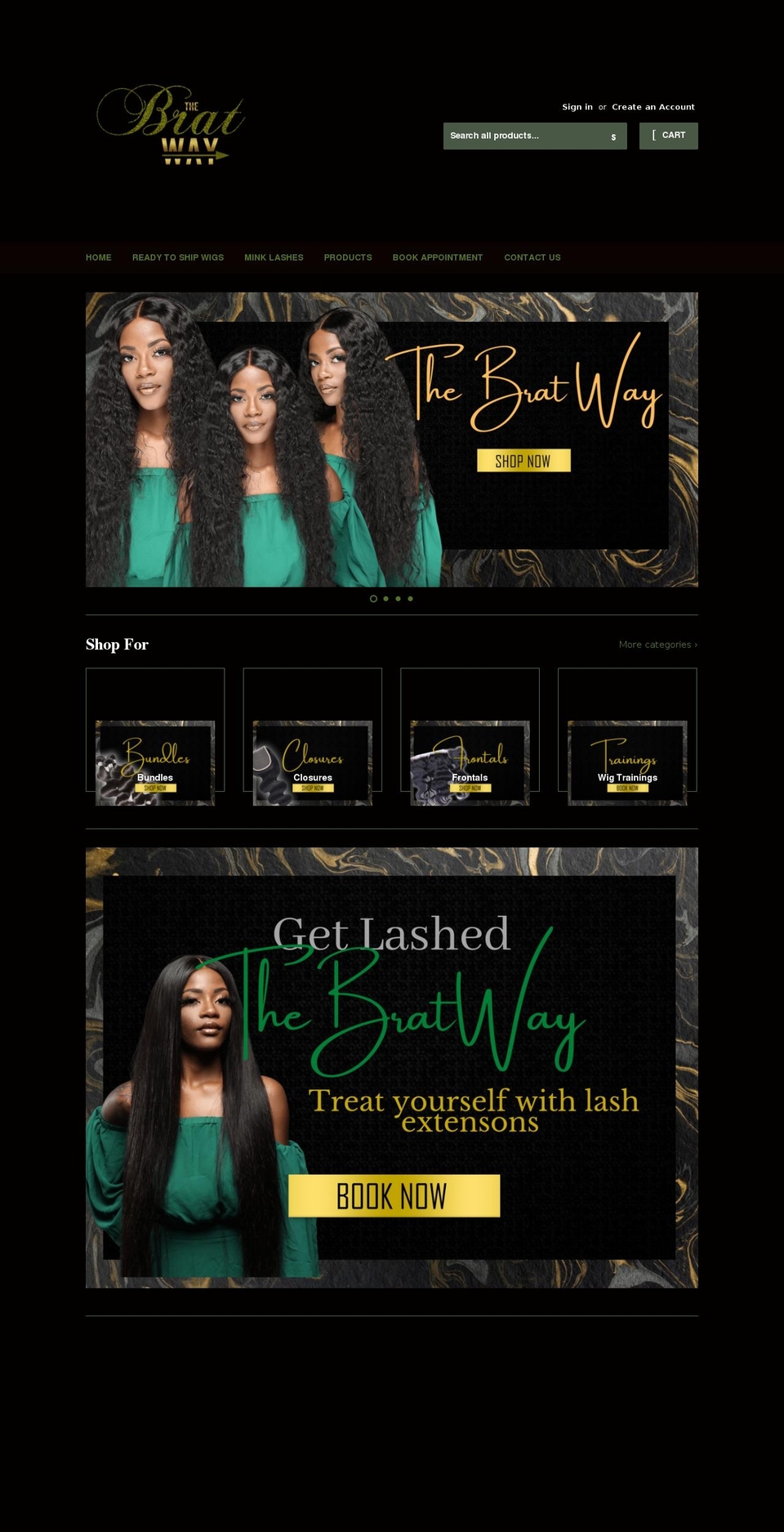 thebratwayy.com shopify website screenshot