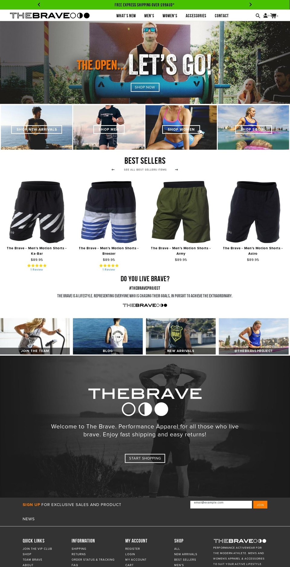 thebrave.com.au shopify website screenshot