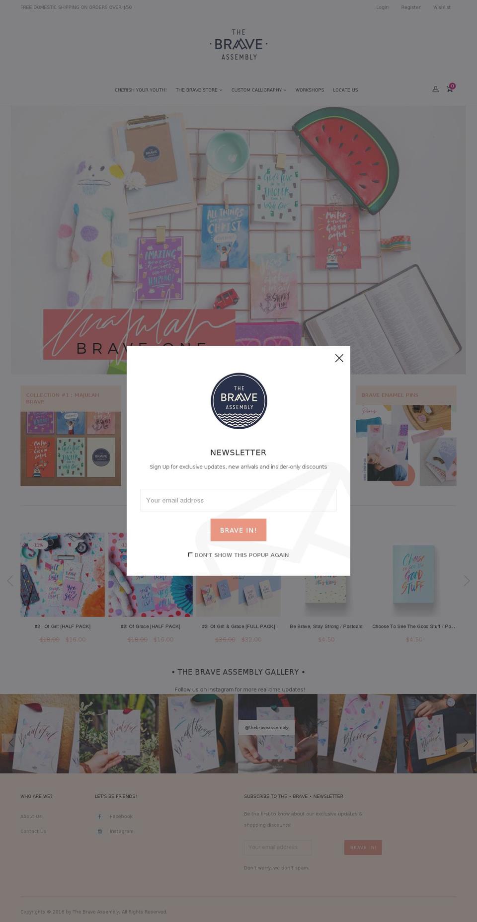 thebraveassembly.com — Shopify storefront screenshot