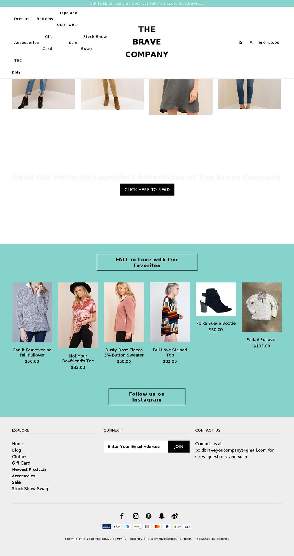 thebraveco.org shopify website screenshot