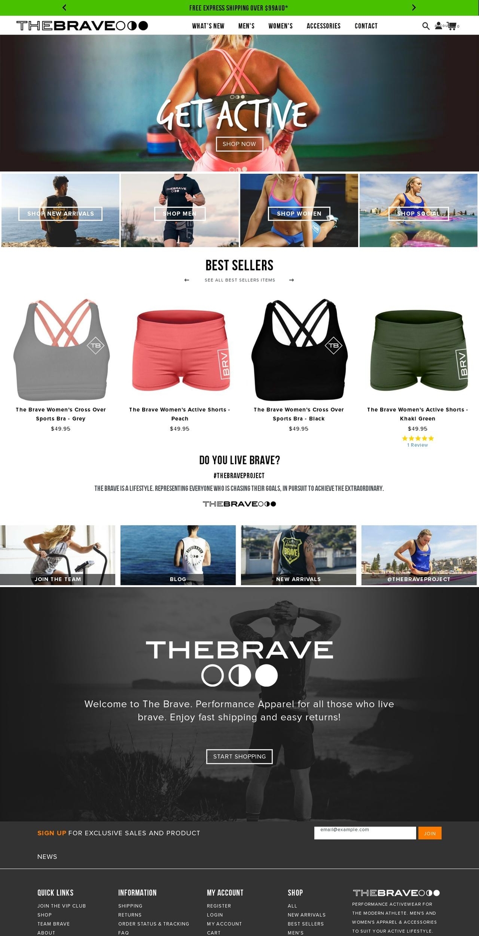 thebraveproject.com.au shopify website screenshot