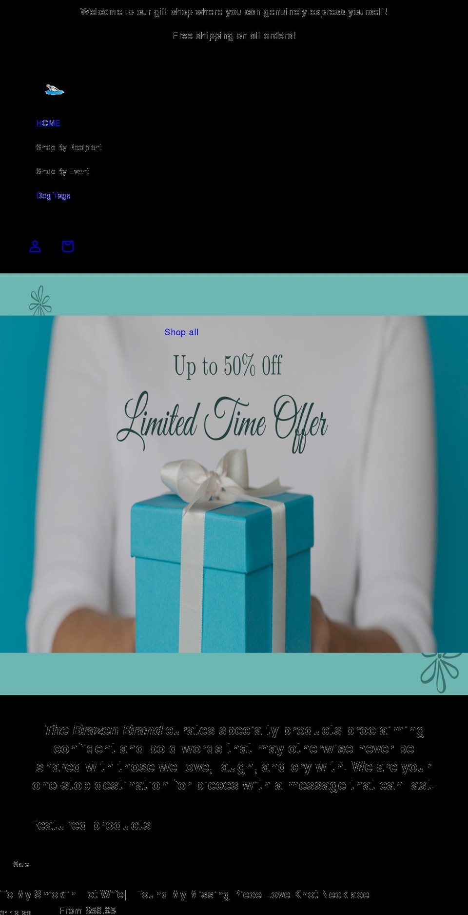 thebrazenbrand.com shopify website screenshot