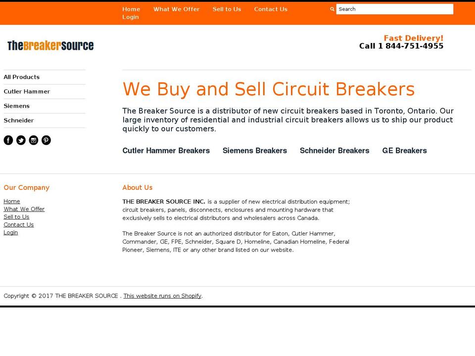 thebreakersource.ca shopify website screenshot