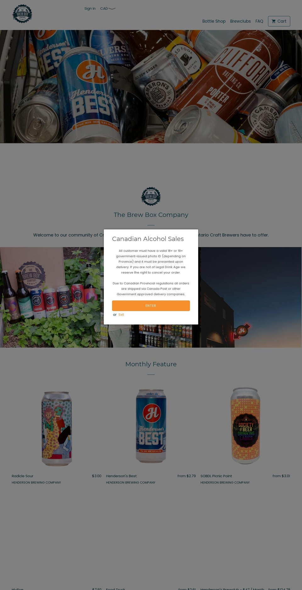 thebrewbox.co shopify website screenshot