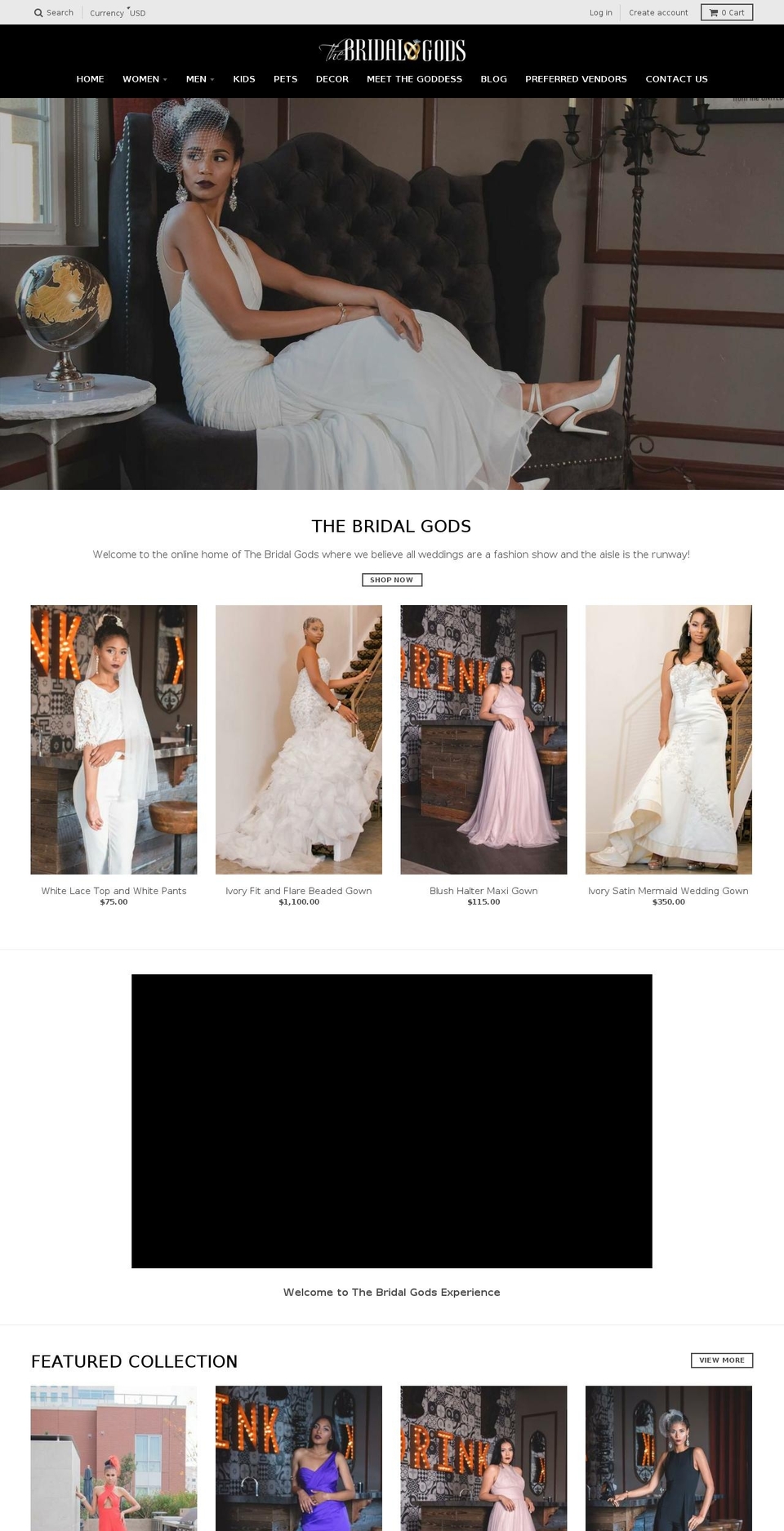 thebridalgods.com — Shopify storefront screenshot
