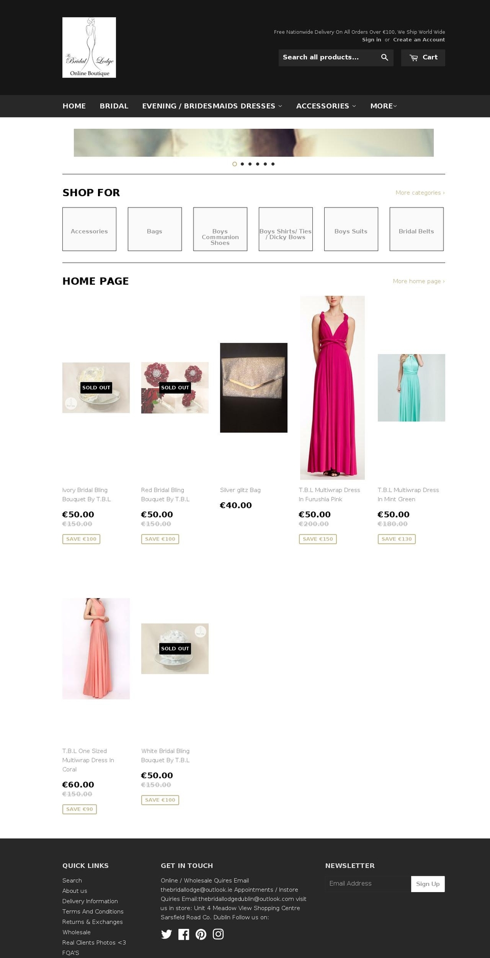 thebridallodge.com — Shopify storefront screenshot