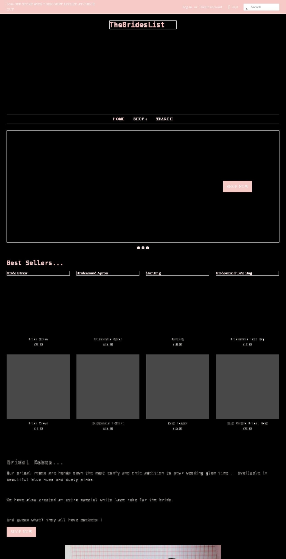 thebrideslist.com.au shopify website screenshot