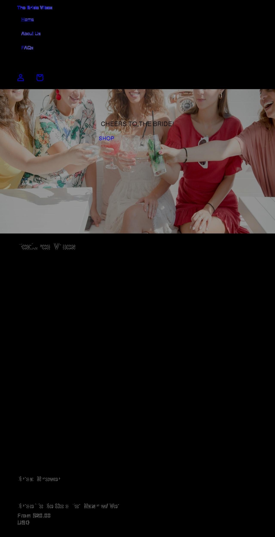 thebridevibes.com shopify website screenshot