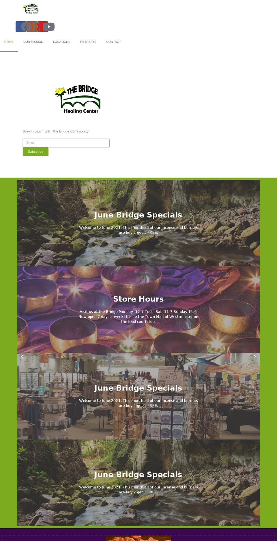 thebridgehealingcenter.org shopify website screenshot