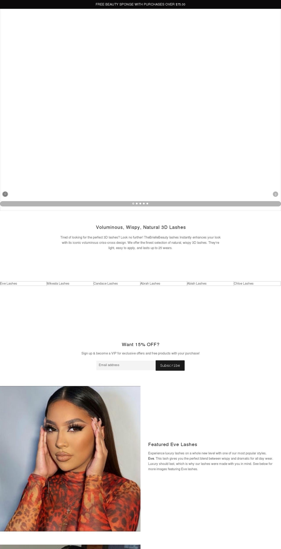 thebriellebeauty.com shopify website screenshot