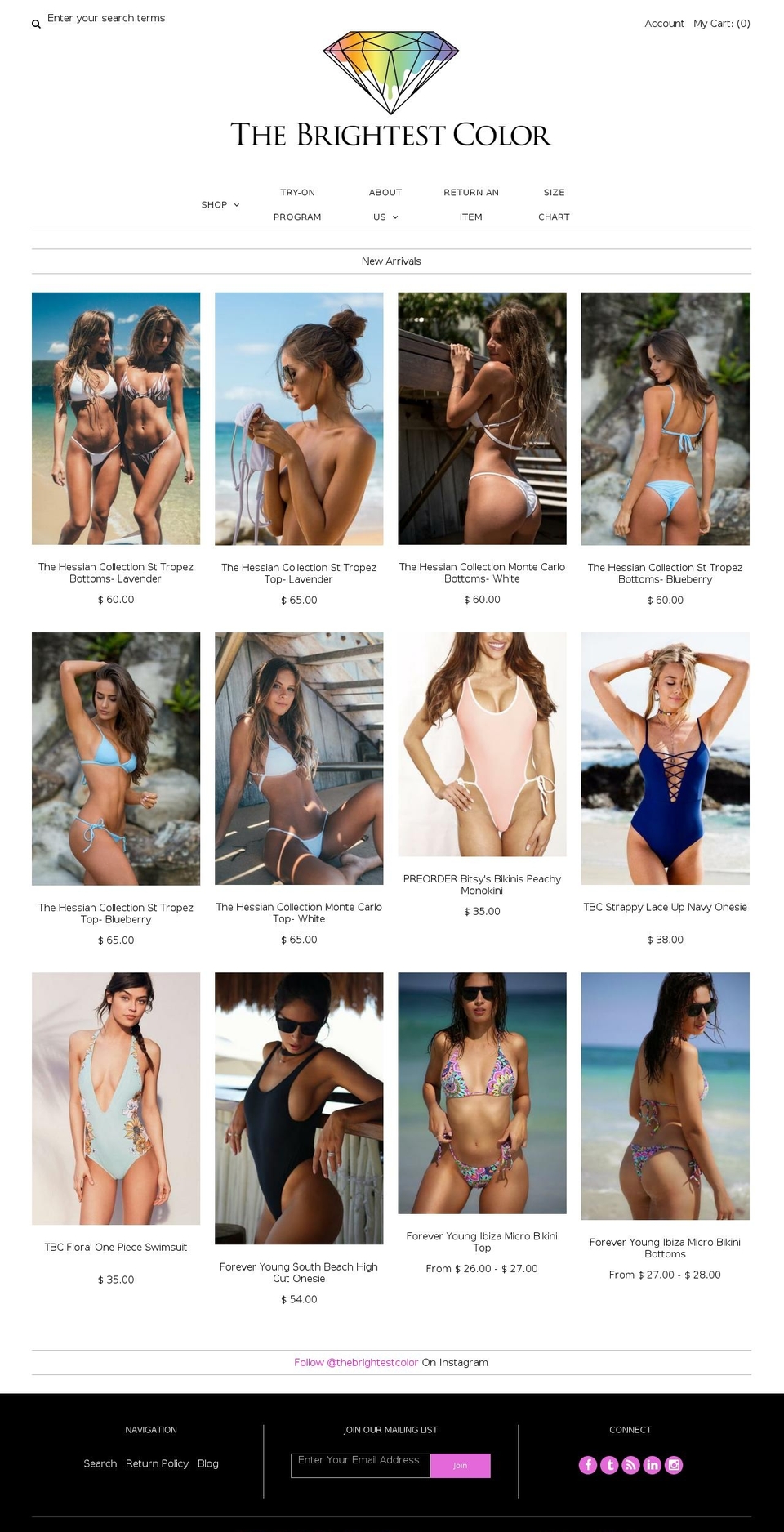 thebrightestcolor.com shopify website screenshot