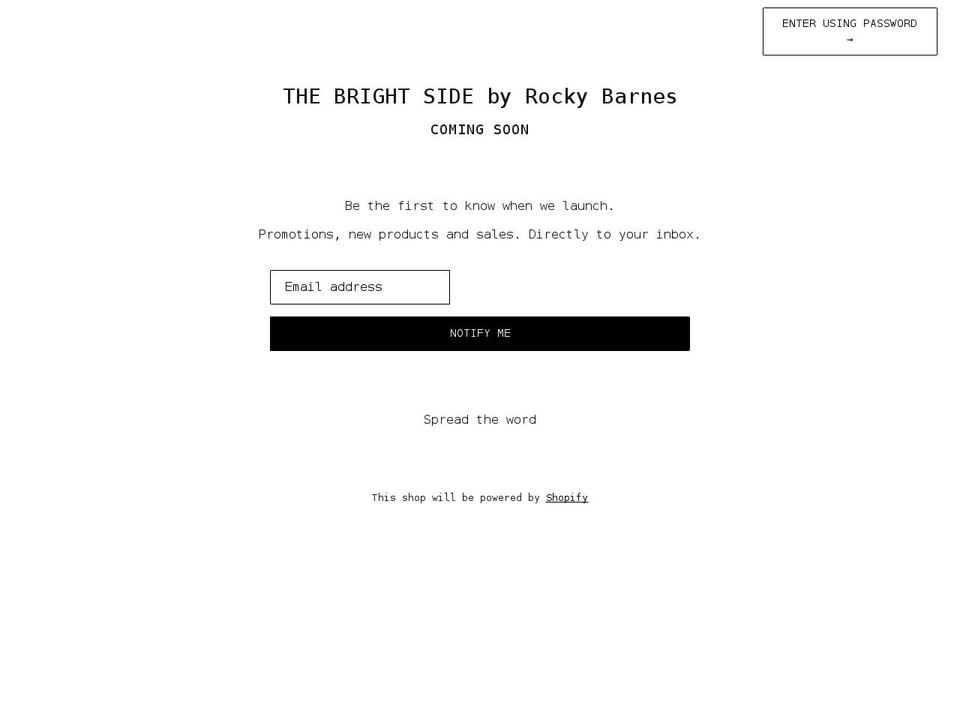 thebrightsidebyrockybarnes.com shopify website screenshot