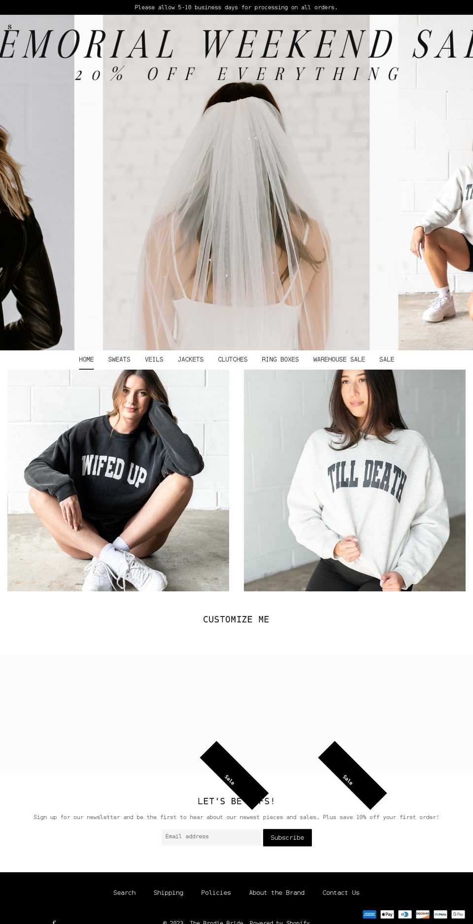 thebrodiebride.com shopify website screenshot