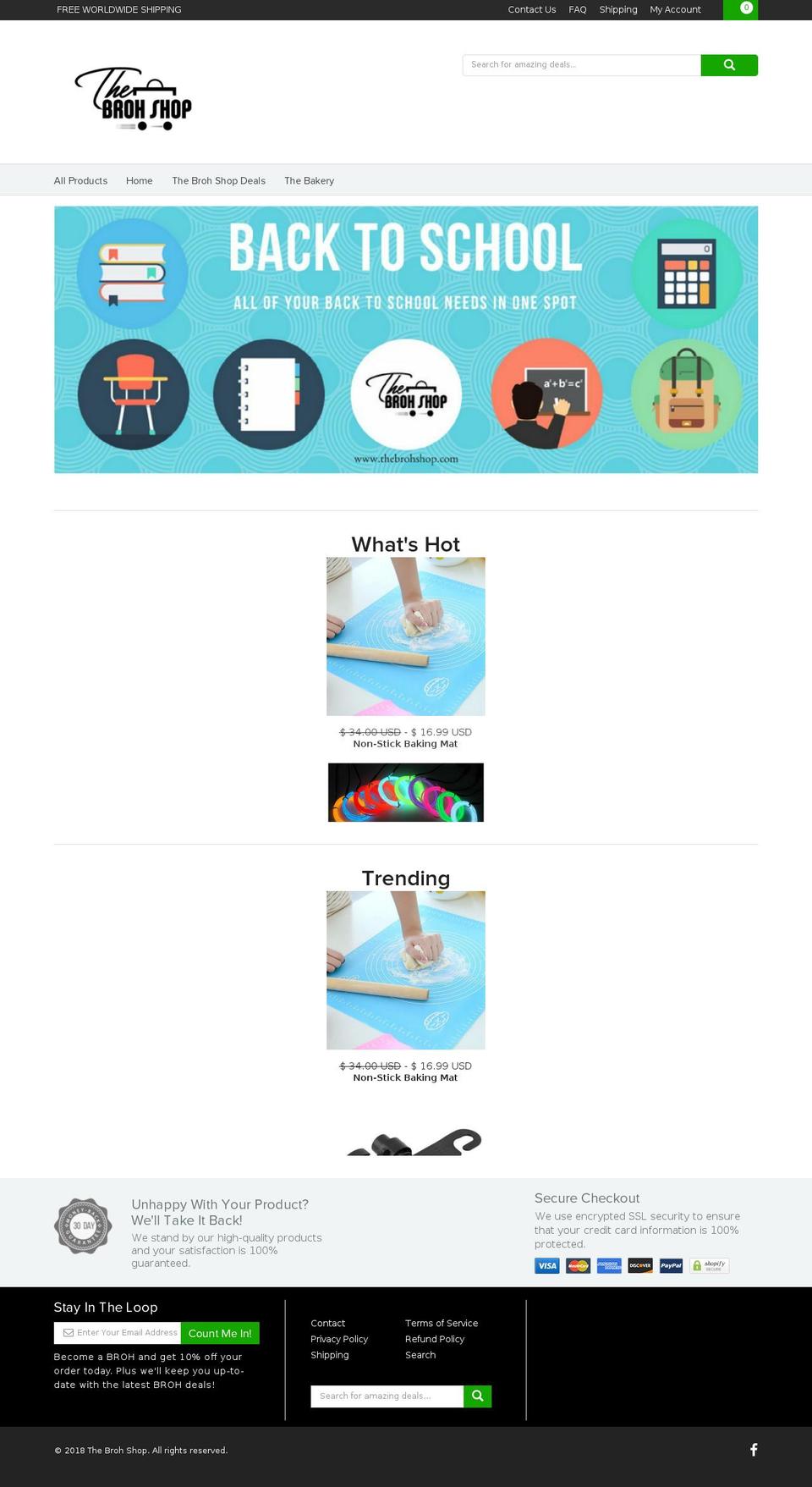 thebrohshop.com shopify website screenshot