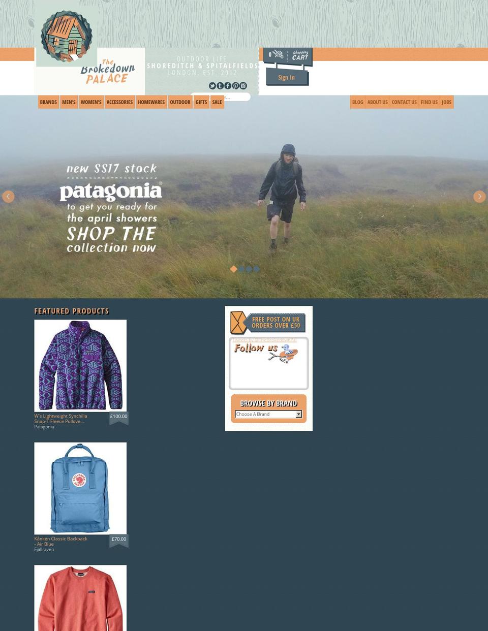 thebrokedownpalace.com shopify website screenshot