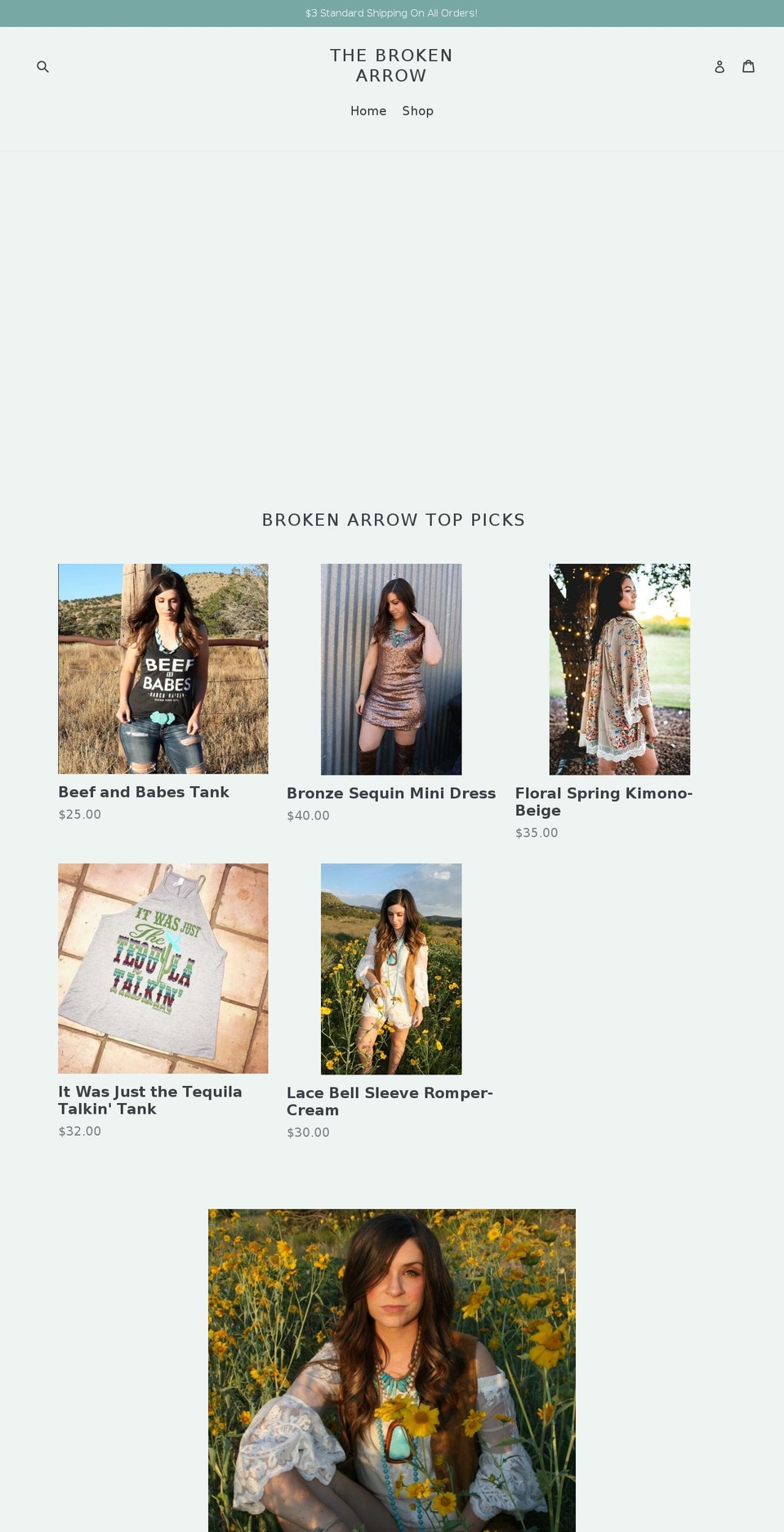thebrokenarrowboutique.com — Shopify storefront screenshot